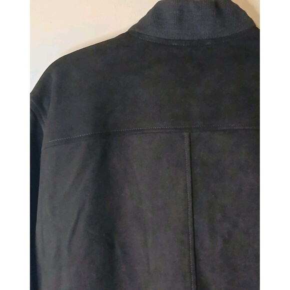 Slate & Stone Mens L Black Bomber Jacket 100% Goat Suede Leather Classic $598 - Picture 10 of 16